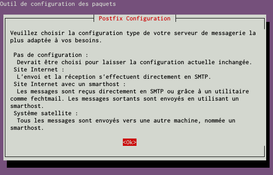 Installation d’un serveur d’e-mails avec Postfix et Dovecot sur un serveur dédié Kimsufi sous Ubuntu Server 14.04 LTS - Configuration du paquet postfix - Partie 1