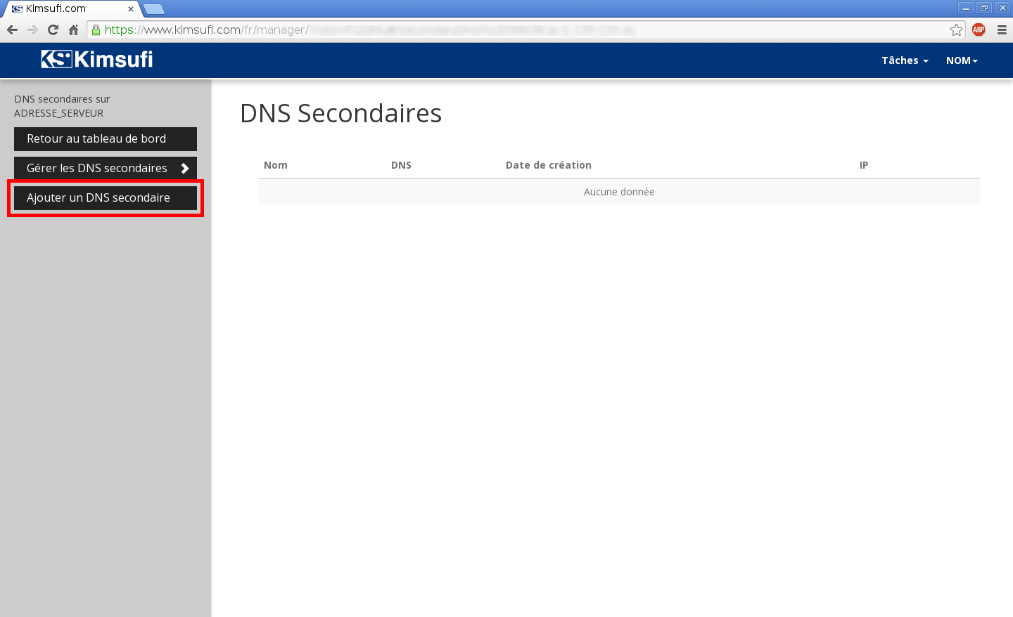 Configuration de noms de domaines chez Online.net et 1and1.fr pour pointer sur un serveur dédié Kimsufi – Configuration d’un nom de domaine chez 1and1.fr – Étape 9