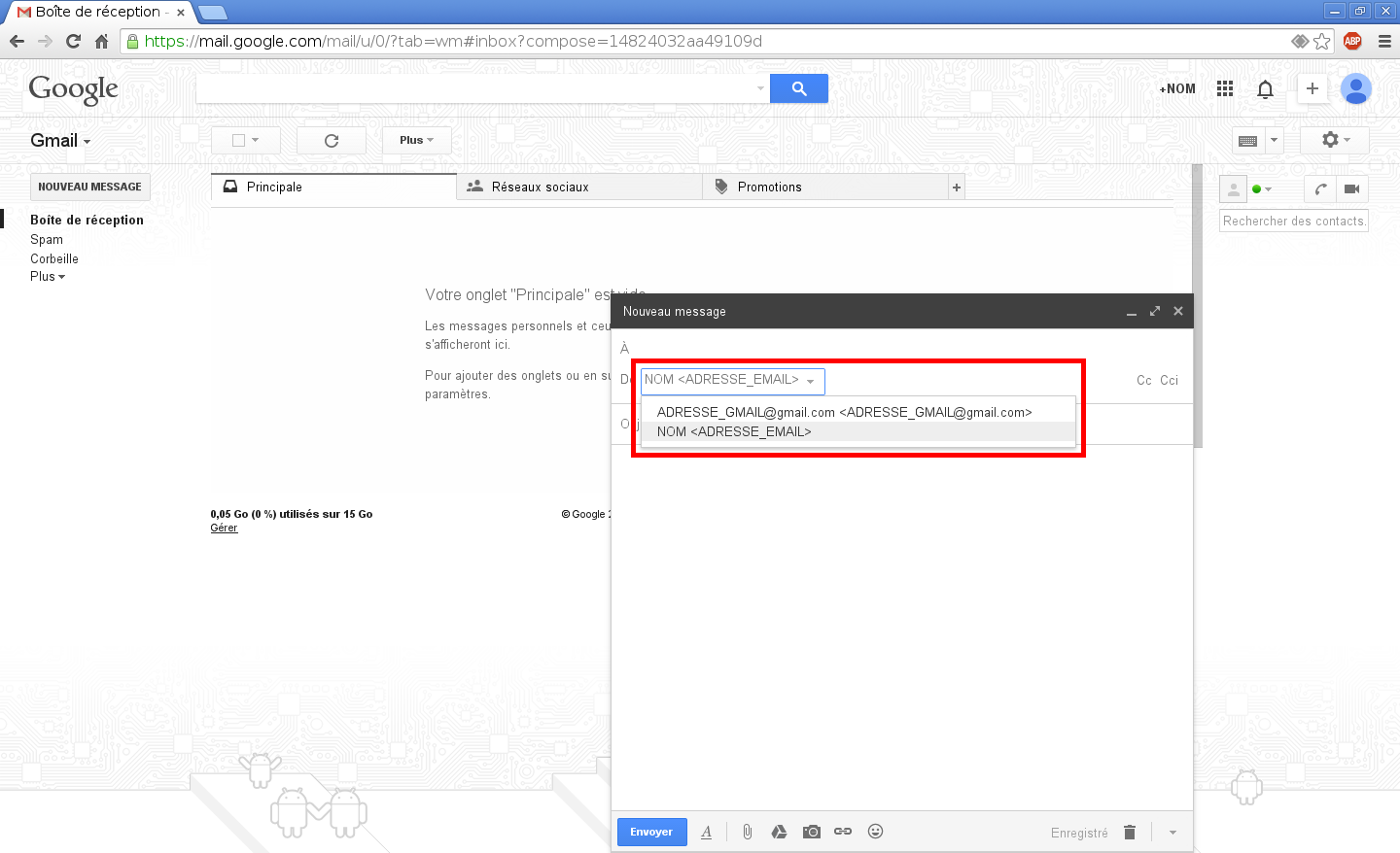 Configuration des comptes e-mails pour Gmail - Étape 10